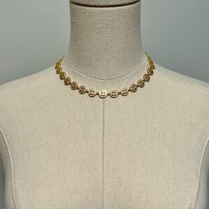 Gold Sparkle Smiley Necklace